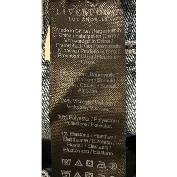 Liverpool Los Angeles Cropped Flare Frayed Hem Split Hem Jeans, Size 2/26 - Picture 8 of 10